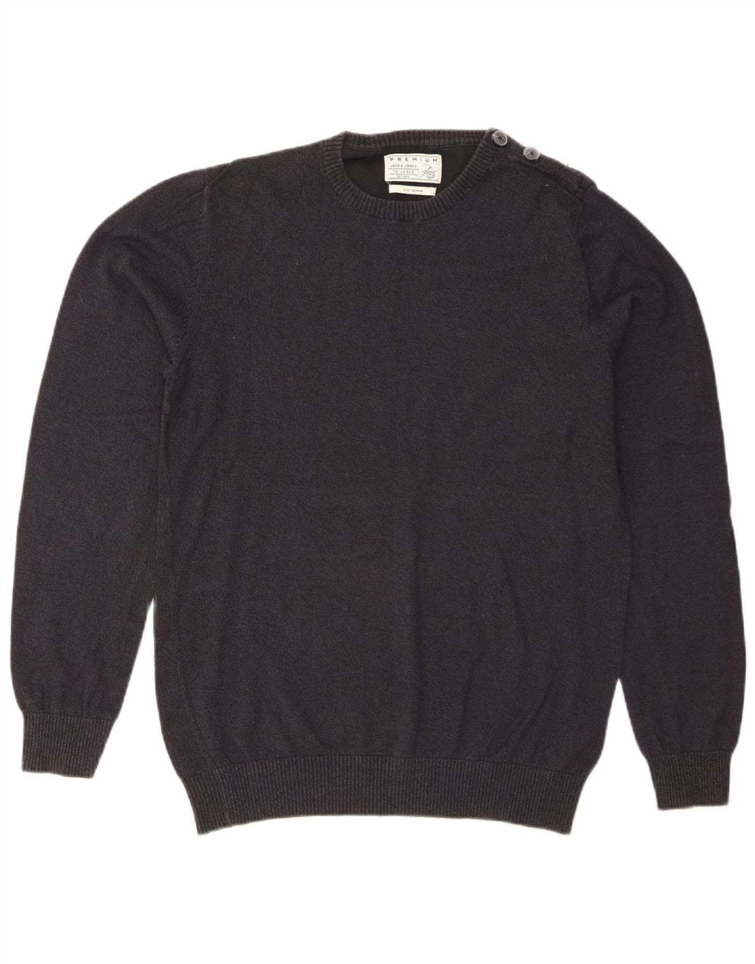 Jack & Jones Hombre Regular Fit Jersey De Cuello Redondo Jersey Azul Marino Medio