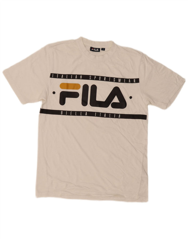 Fila Camiseta gráfica para hombre Top Small White Cotton