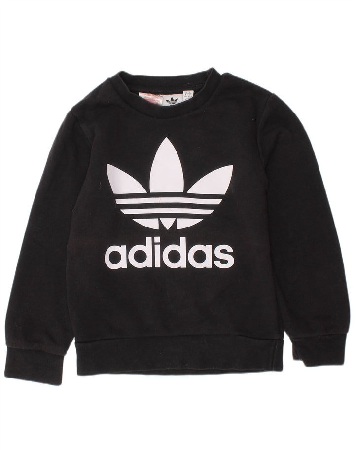 ADIDAS Sudadera con gráfico para niños 5-6 años Algodón negro