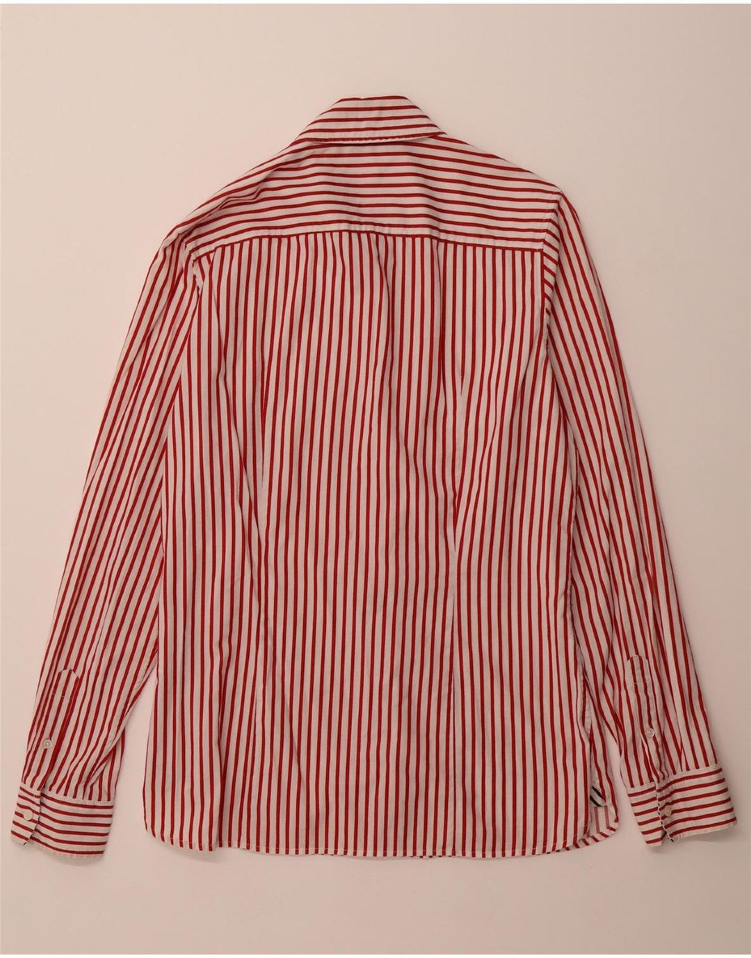 TOMMY HILFIGER Womens Shirt US 8 Medium Red Pinstripe Cotton Vintage Tommy Hilfiger and Second-Hand Tommy Hilfiger from Messina Hembry 