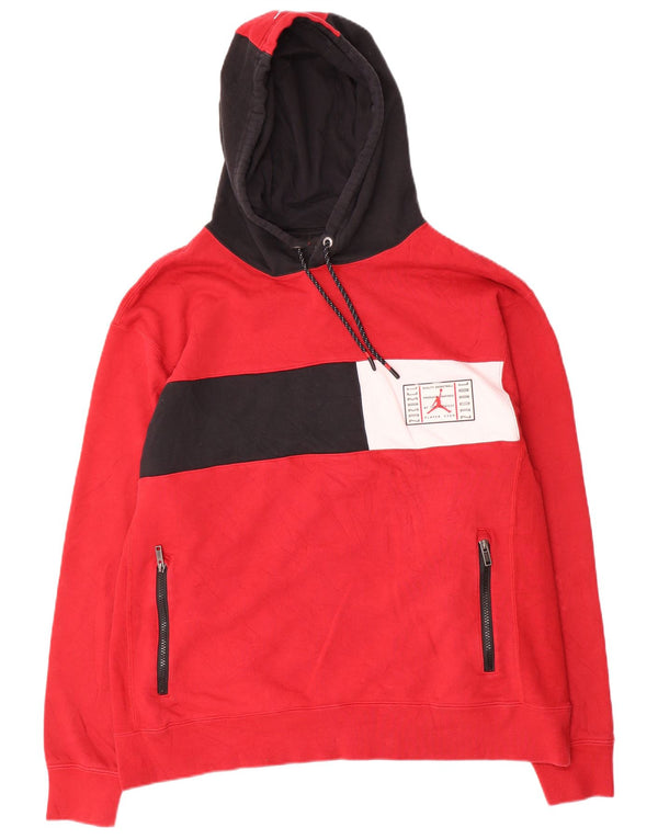 Jersey con capucha Jordan para hombre XL Rojo Colorblock Algodón