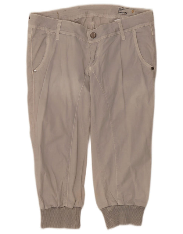 Meltin' Pot Pantalones Capri para Mujer W27 L19 Algodón Gris