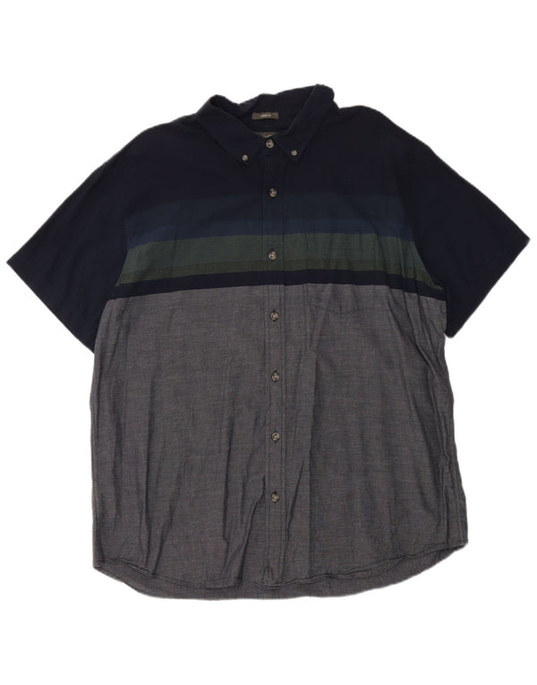 Eddie Bauer Camisa clásica de manga corta para hombre XL Algodón color block gris