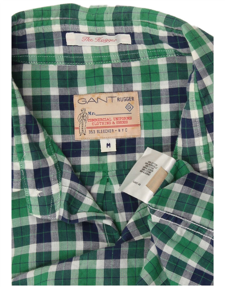 Camisa Gant Rugger De Manga Corta De Algodón A Cuadros Verde Medio |