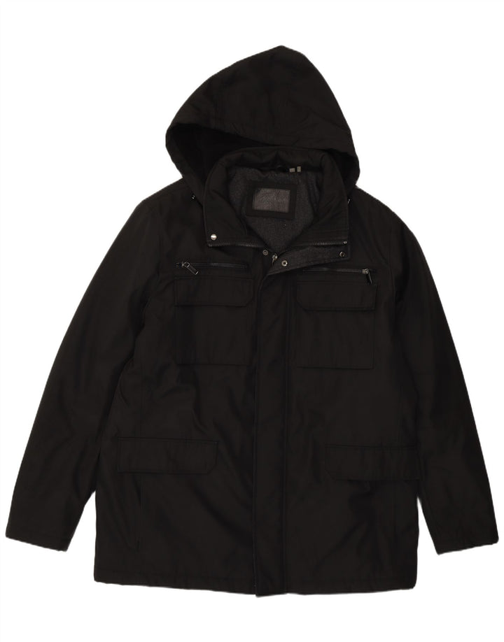 Calvin Klein Chaqueta utilitaria con capucha para hombre UK 40 Grande Poliéster negro