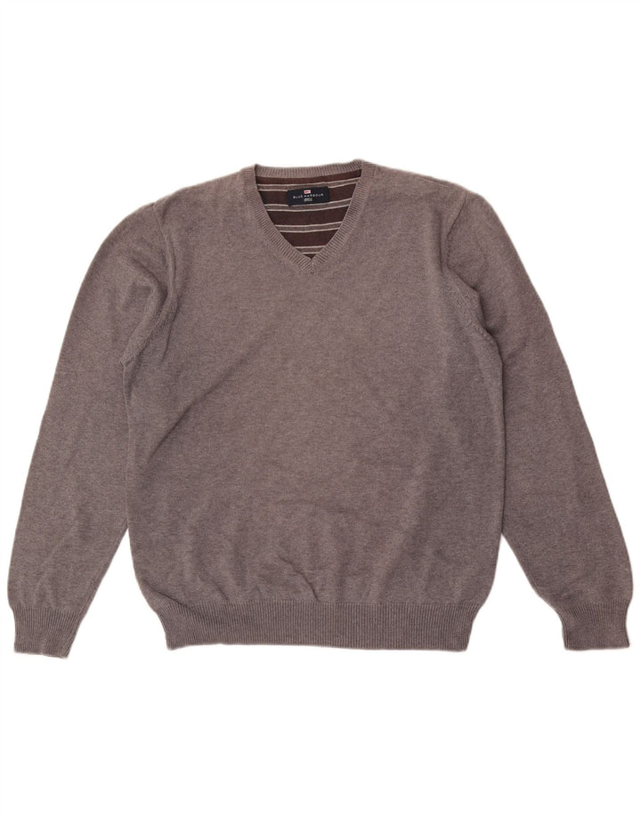 Marks & Spencer Jersey con Cuello en V Azul Harbor para Hombre Algodón Gris Medio