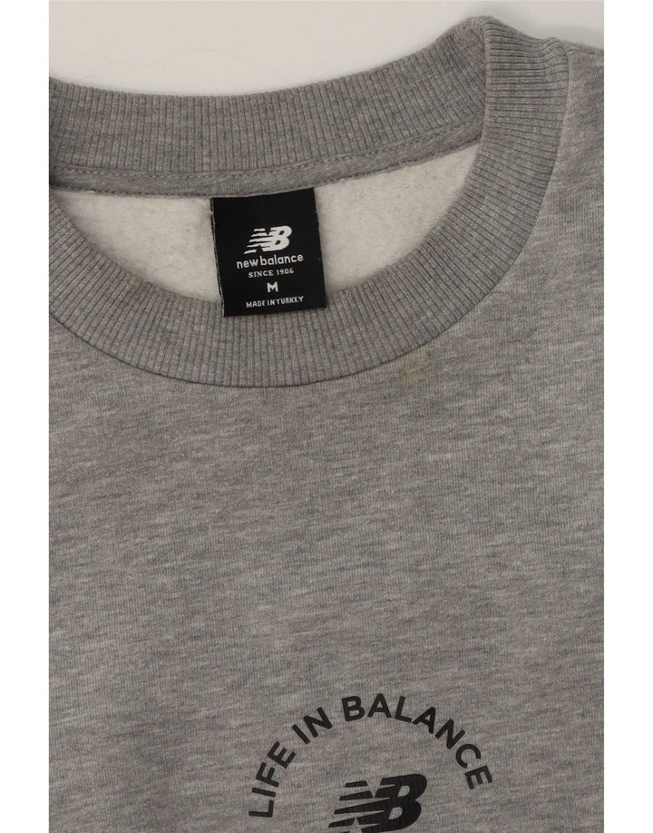 New Balance Hombre Sudadera Jumper Algodón Gris Medio