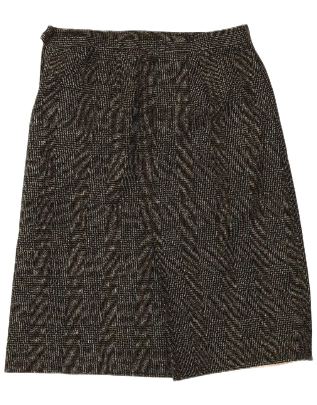 VINTAGE Womens A-Line Skirt W32 Large  Green Houndstooth