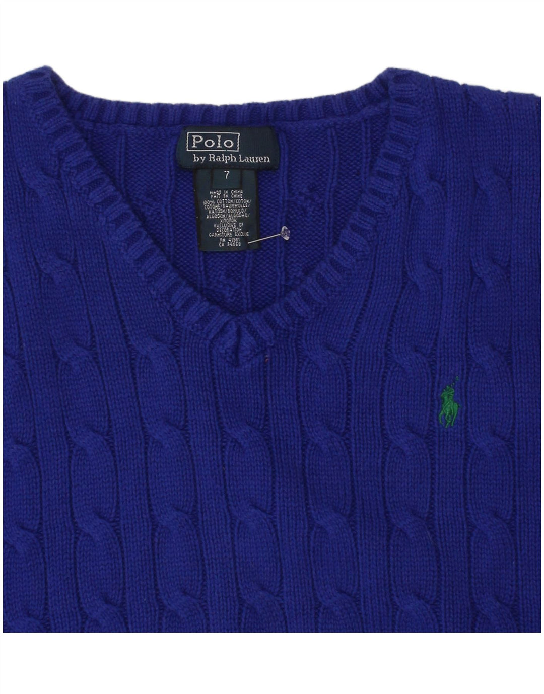 POLO RALPH LAUREN Camiseta sin mangas para niño 6-7 años Azul Algodón