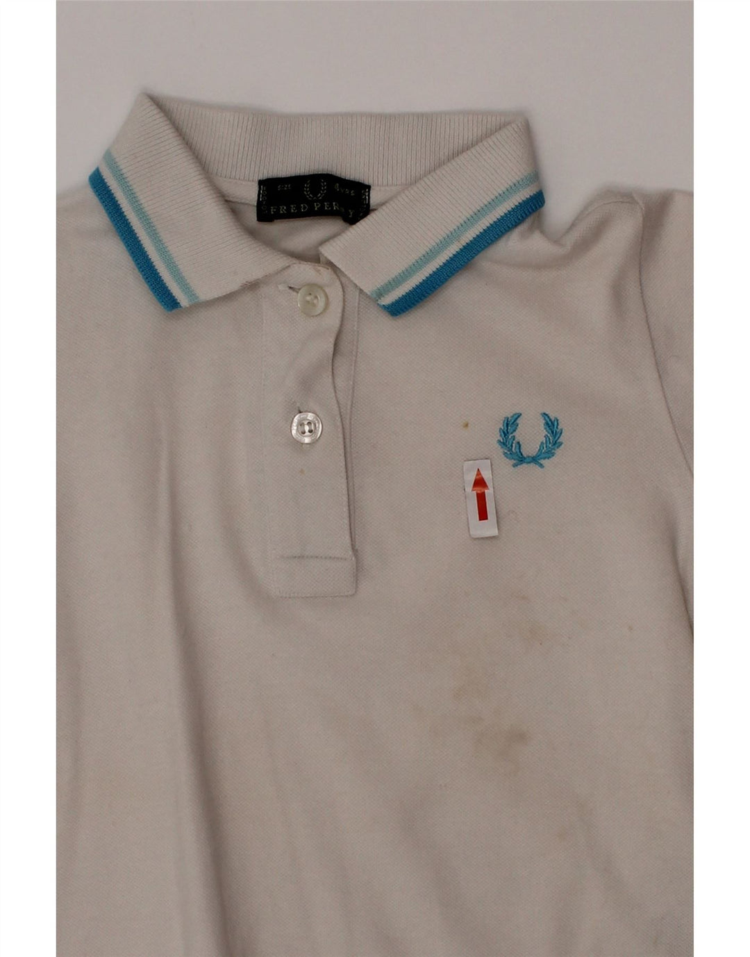 Fred Perry Polo para niño 3-4 años Algodón Blanco Roto