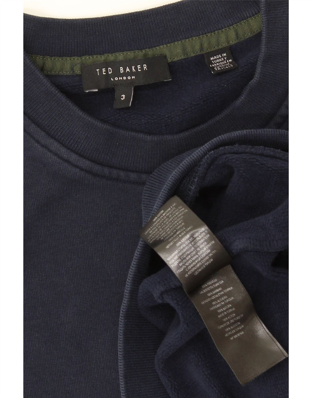 Ted Baker - Sudadera para hombre, talla 3, mediana, azul marino, algodón