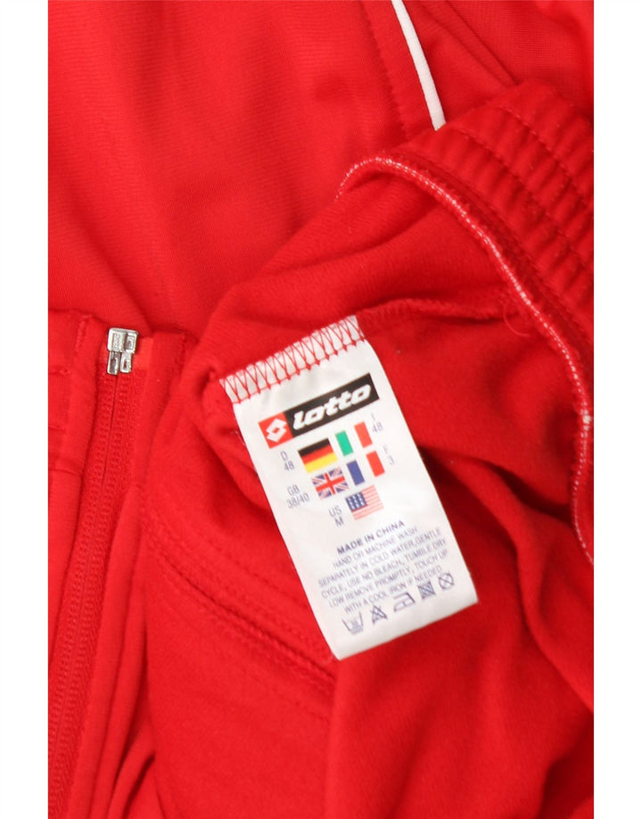 LOTTO Chaqueta superior de chándal para hombre ES 38/40 Medio Rojo Colorblock Poliéster