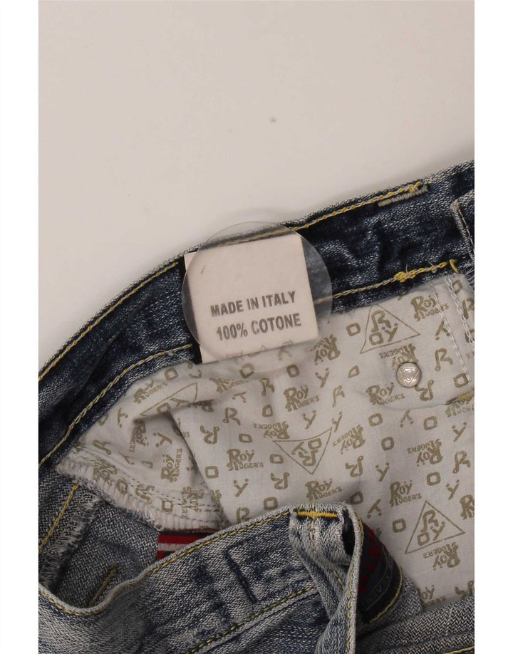 Roy Rogers Vaqueros rectos desgastados para hombre W31 L33 Algodón azul