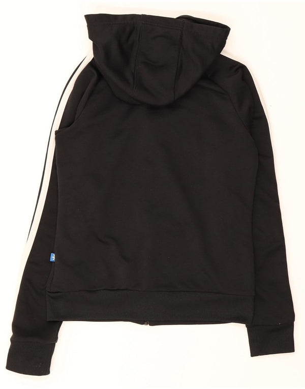 Adidas Sudadera con capucha y cremallera para mujer UK 8 Small Poliéster negro