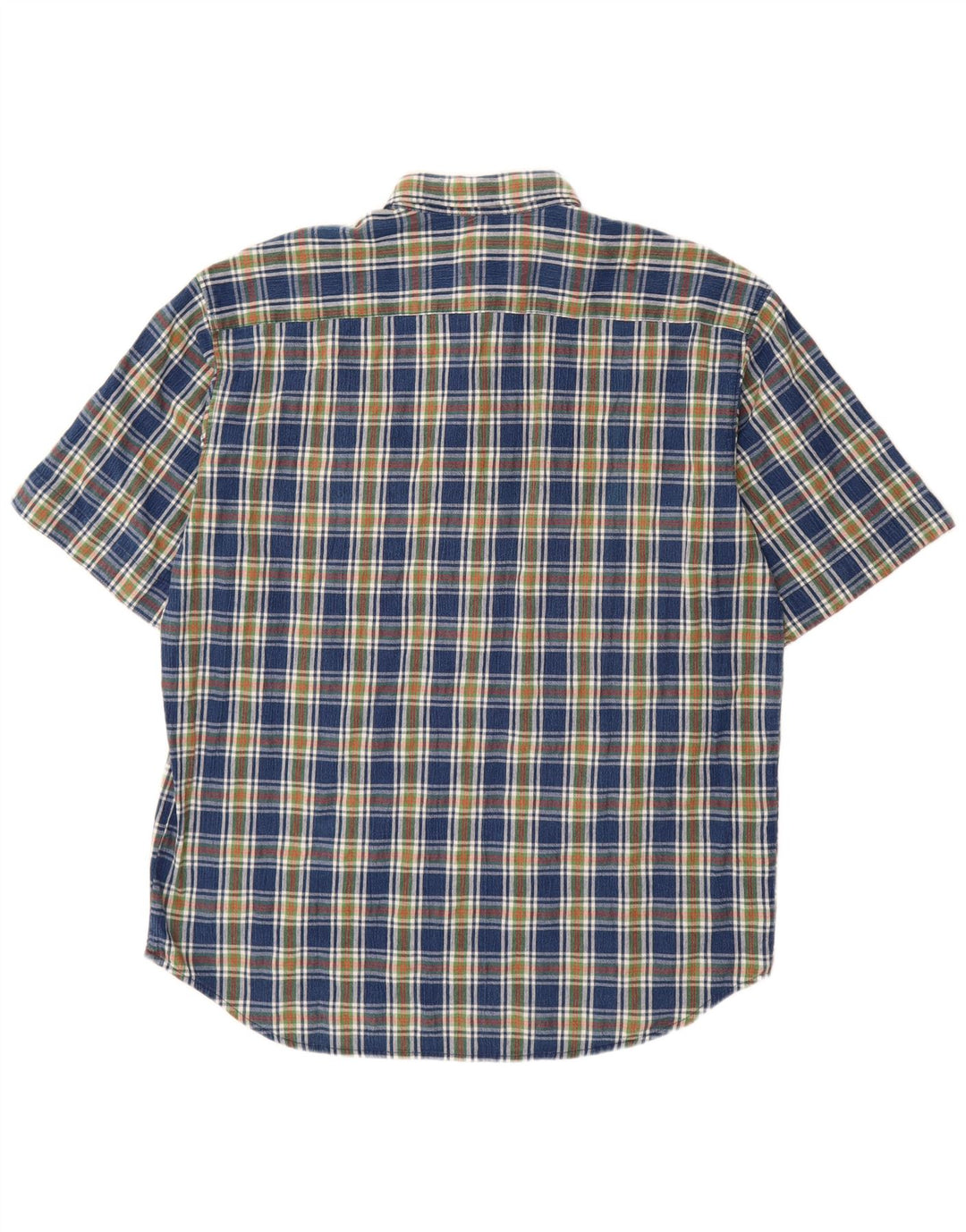 LEVI'S Camisa tipo jersey de manga corta para hombre, algodón a cuadros azul grande