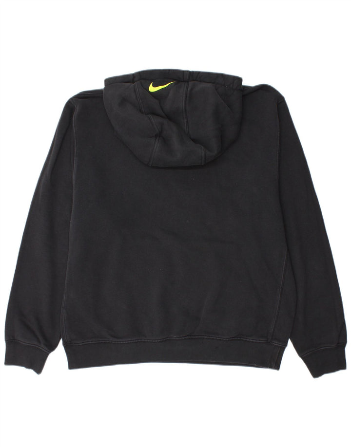 NIKE Sudadera con capucha gráfica para hombre, jersey de algodón negro mediano