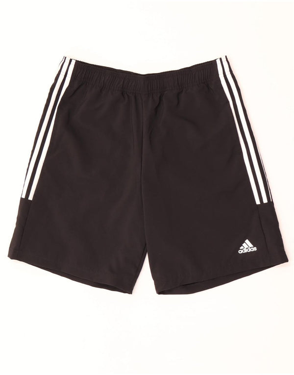 Adidas - Pantalones cortos deportivos para hombre, talla grande, poliéster negro