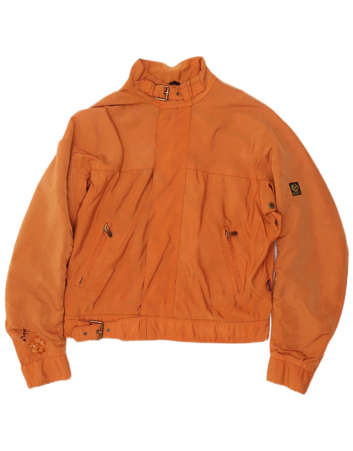 Belstaff Chaqueta Bomber Extragrande Para Mujer IT 44 Nylon Floral Naranja Mediano