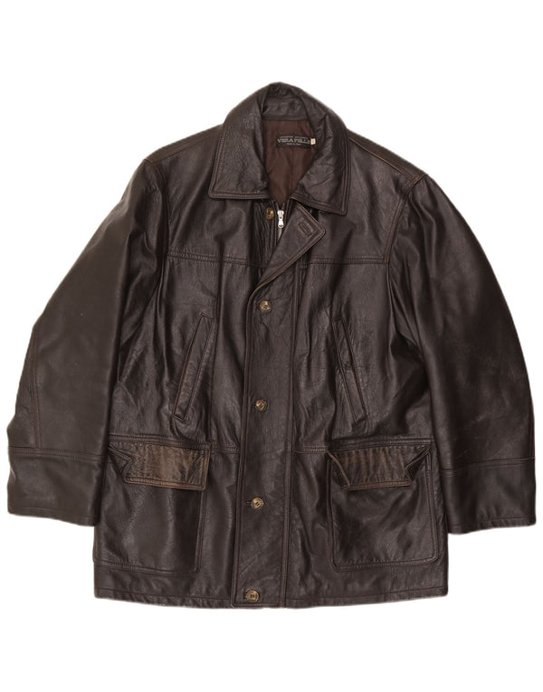 Lavorazione Artigianale Chaqueta de cuero para hombre IT 48 Cuero marrón medio