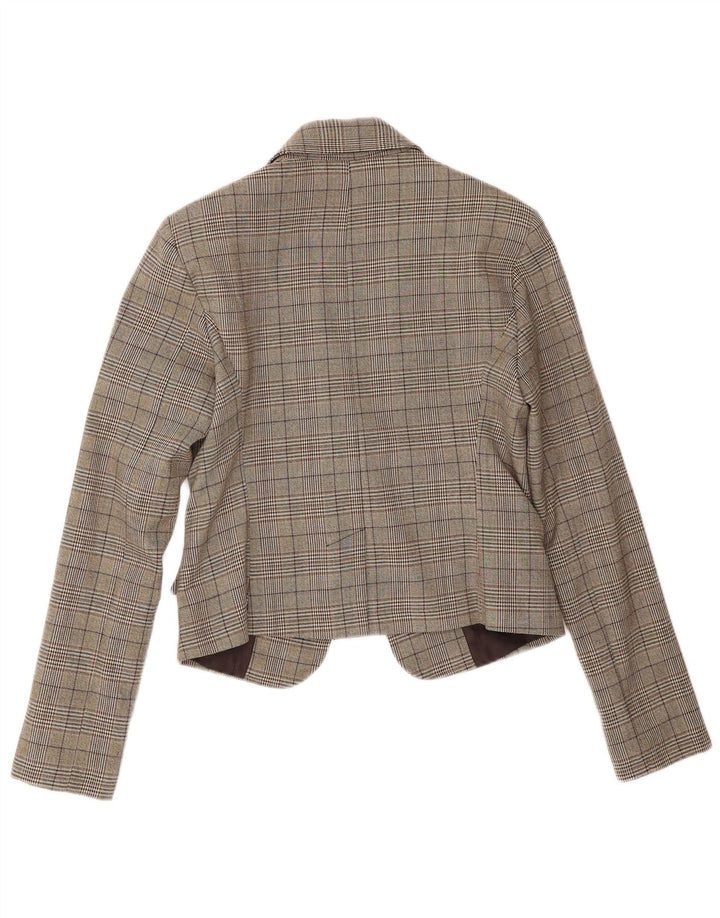 Rinascimento Chaqueta tipo blazer con 1 botón para mujer UK 10 Small Brown Houndstooth