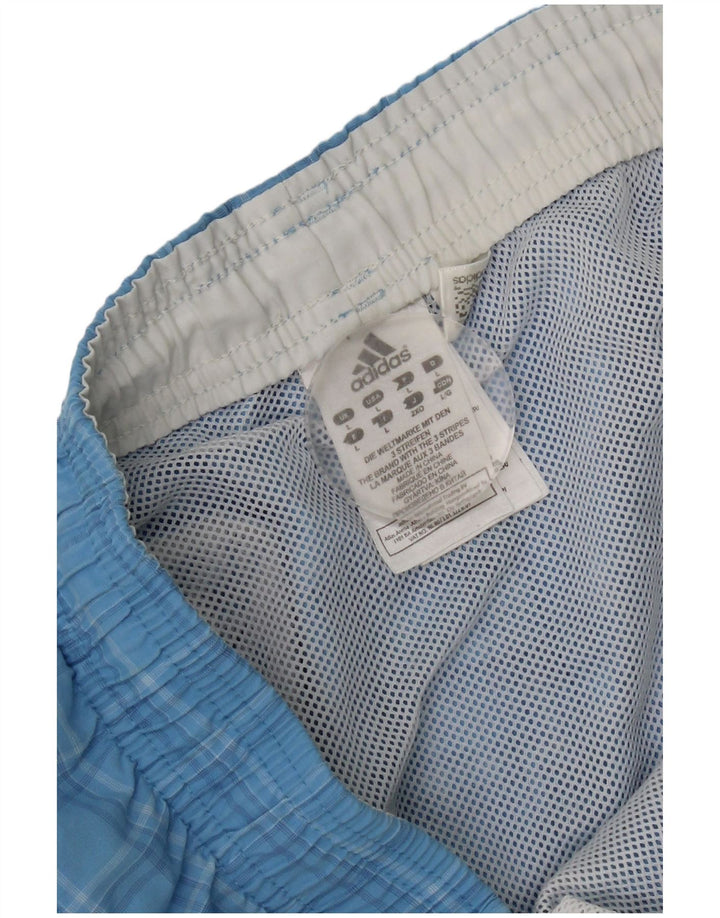 Adidas Hombre Bañador Corto Grande Azul Cuadros Poliéster