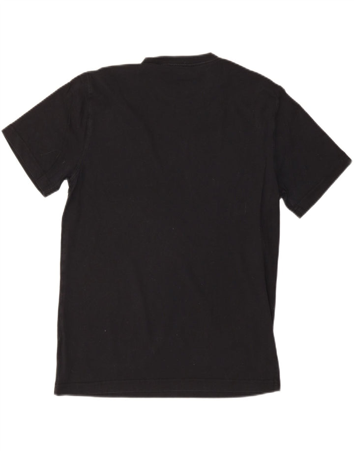 LANDS END Camiseta ajustada a medida para hombre Top mediano de algodón negro