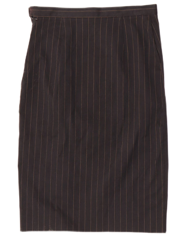 Vintage Womens Straight Skirt IT 44 Medium W28  Black Pinstripe Cotton