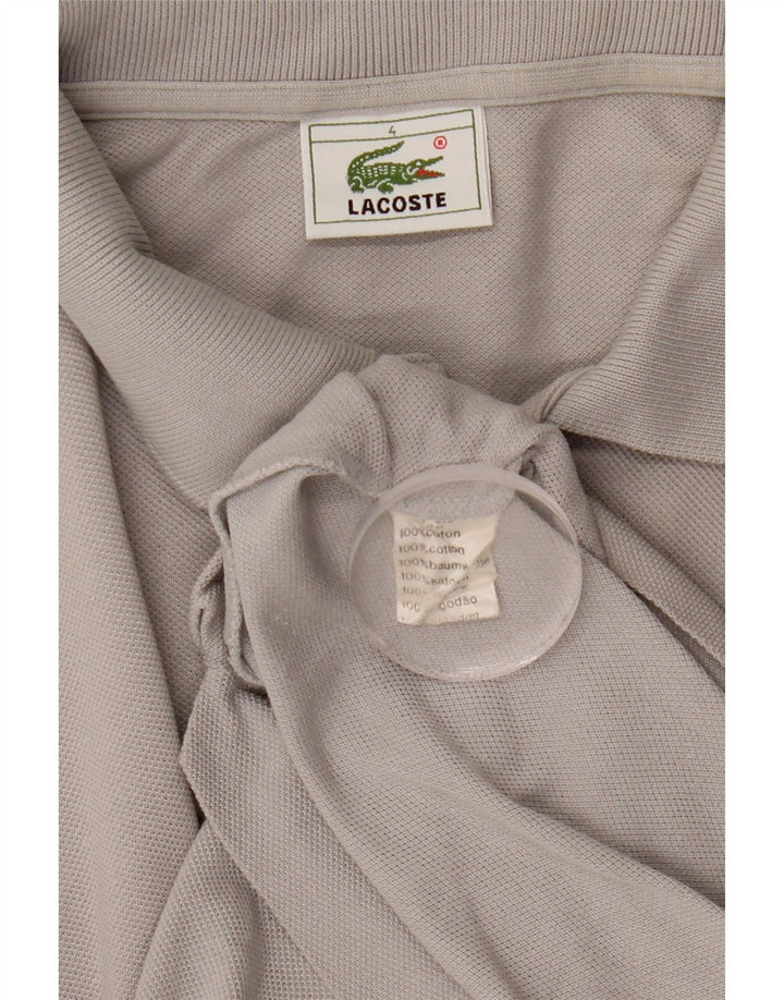 Polo Lacoste para hombre talla 4 algodón gris medio