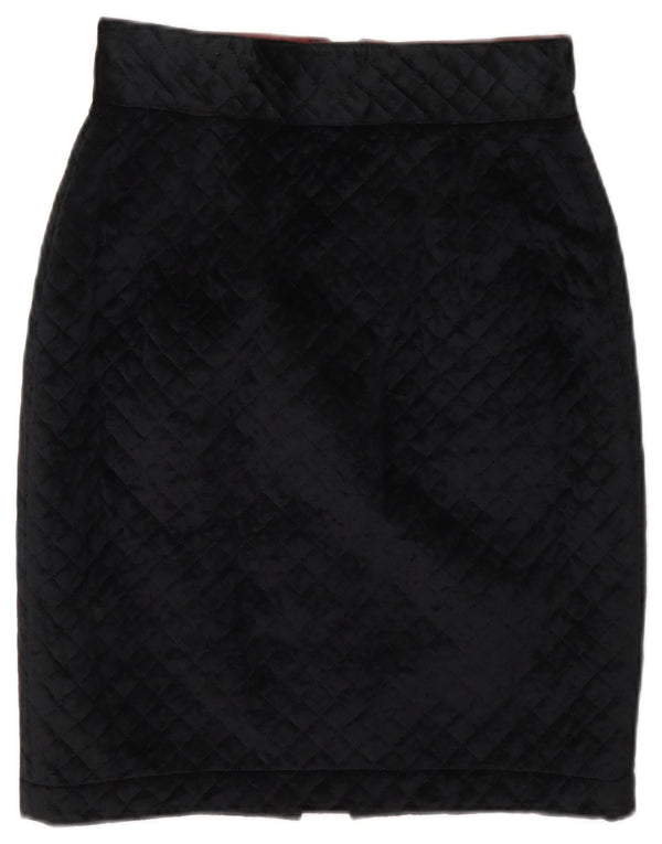 Giorgio Netti Falda lápiz de terciopelo de cintura alta para mujer IT 42 Medium W26 Negro