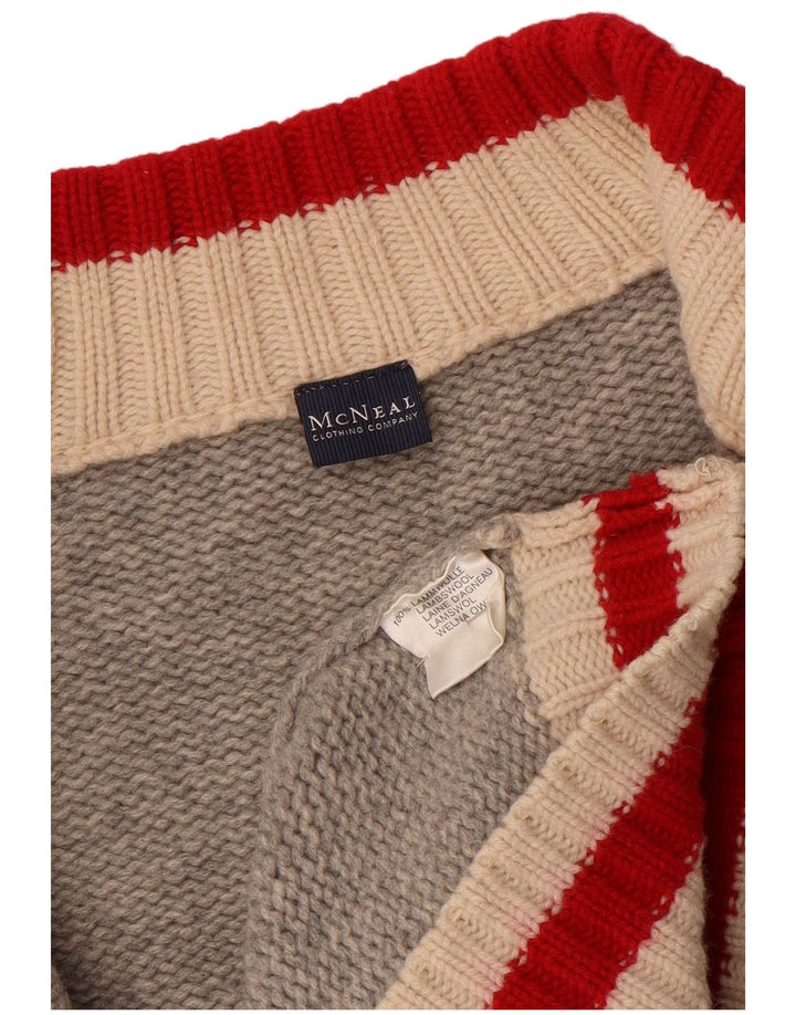 MC NEAL Suéter tipo cárdigan para hombre 2XL Lana gris