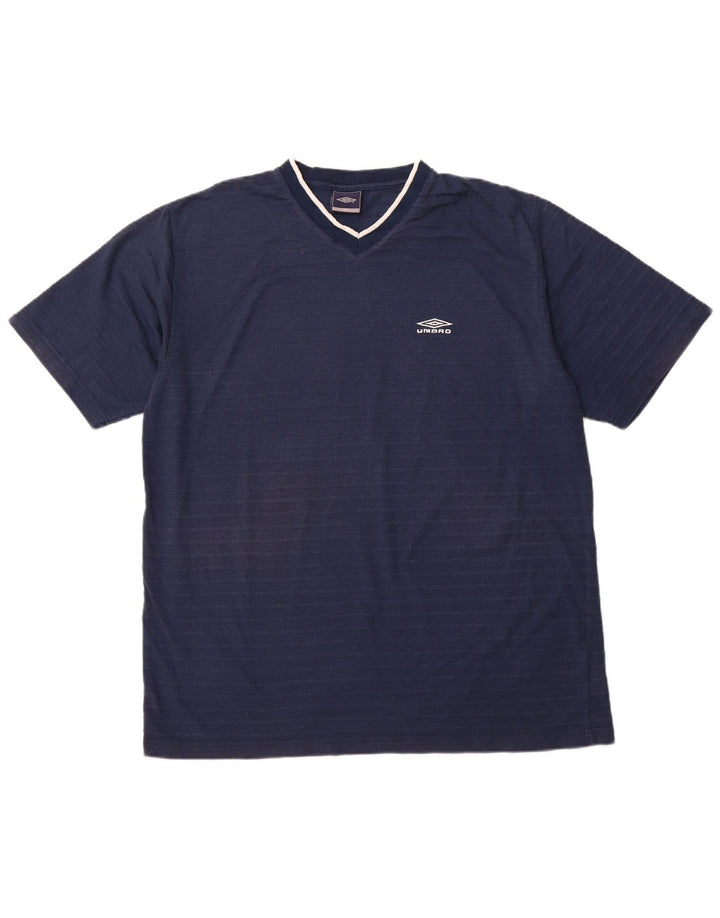 UMBRO Camiseta Hombre Top 2XL Azul Marino Rayas Poliéster