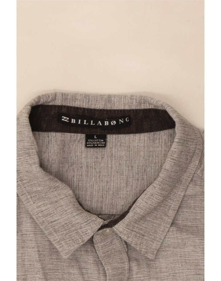 Camisa Billabong Hombre Manga Corta Grande Gris Algodón