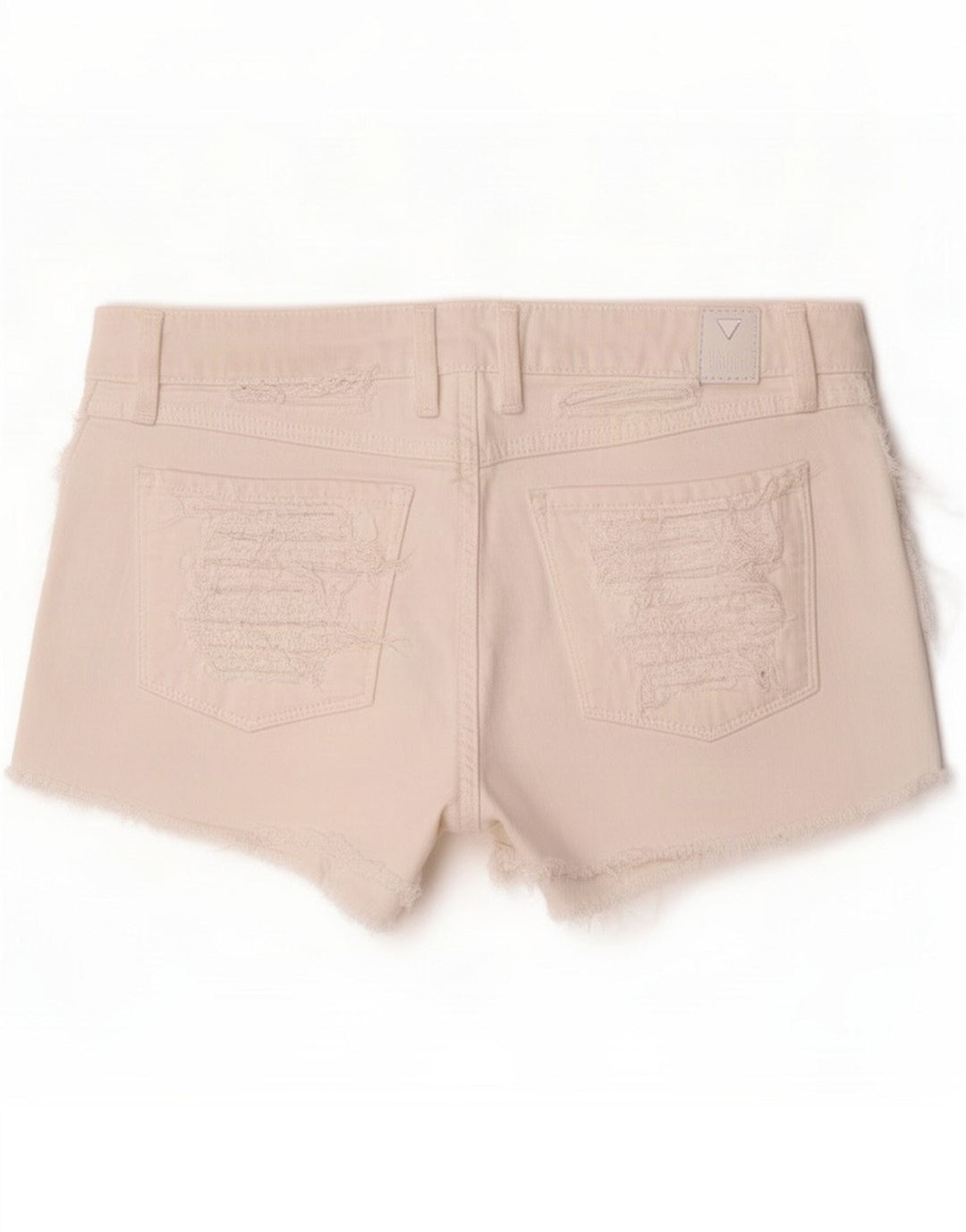 Guess Pantalones cortos de mezclilla desgastados para mujer pequeños W27 Algodón blanco