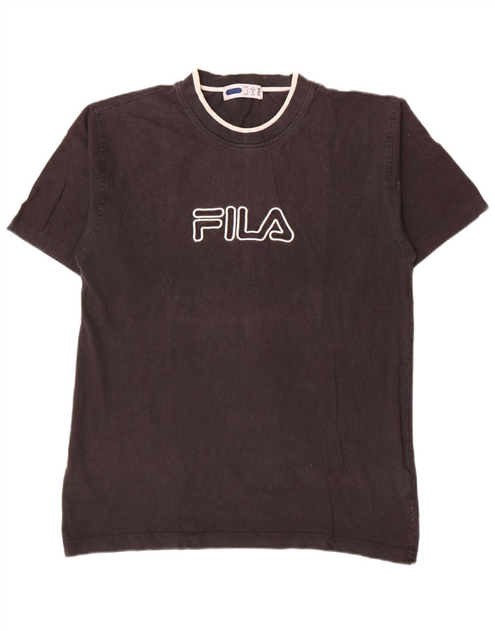 Fila - Camiseta gráfica para hombre, talla pequeña, algodón negro