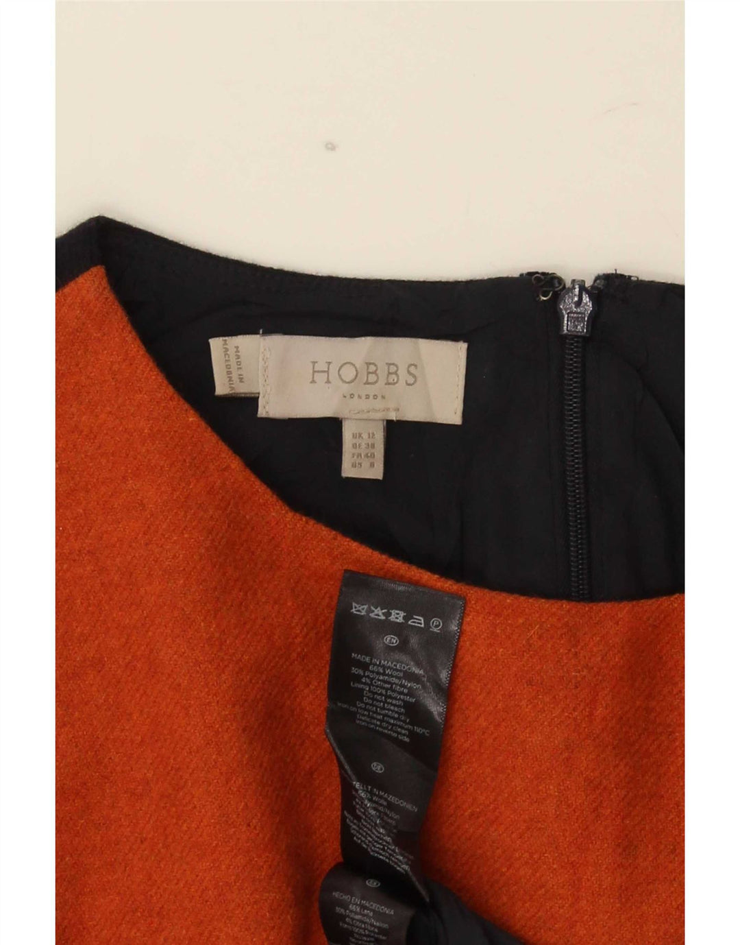 Hobbs Vestido tubo para mujer UK 40 Lana color block naranja medio