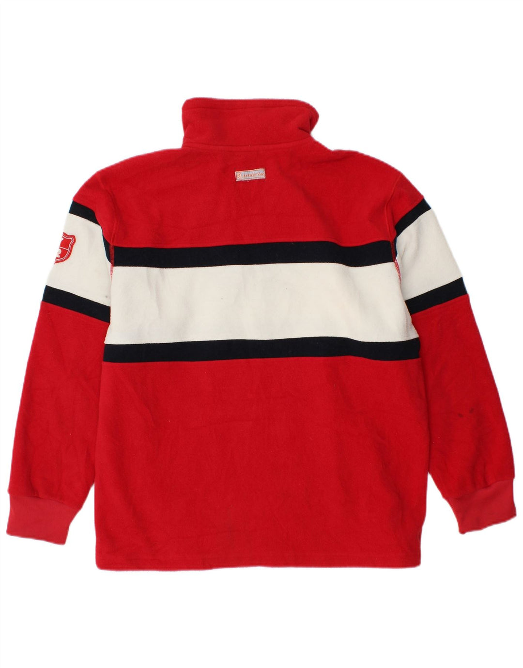 INVICTA Jersey de forro polar con cuello con cremallera y gráfico para hombre pequeño color rojo