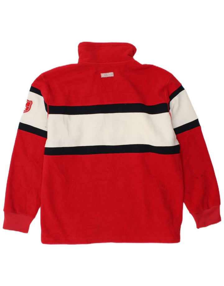 INVICTA Jersey de forro polar con cuello con cremallera y gráfico para hombre pequeño color rojo