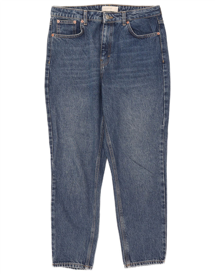 Vaqueros Mom Tapered Mujer Topshop W32 L26 Poliéster Azul