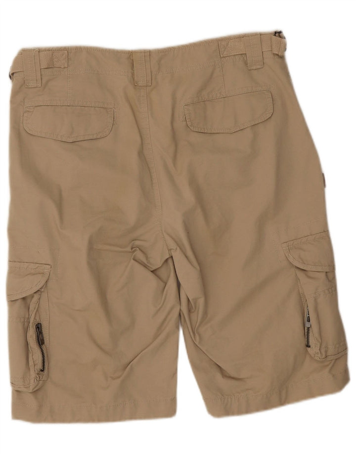 Vintage hombres cargo pantalones cortos W31 algodón beige medio