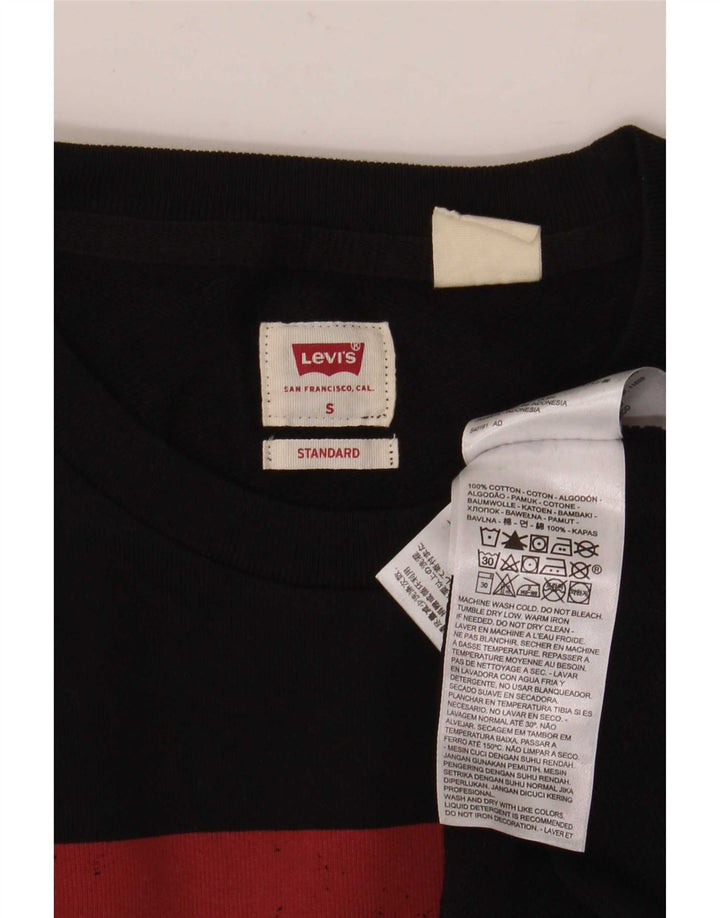 Levi's Mens Standard Graphic Sudadera Jumper Pequeño Negro