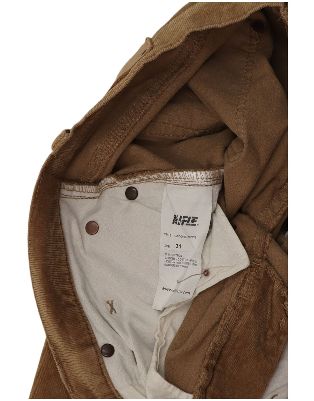Pantalones rectos de pana para mujer RIFLE W31 L28 Algodón beige