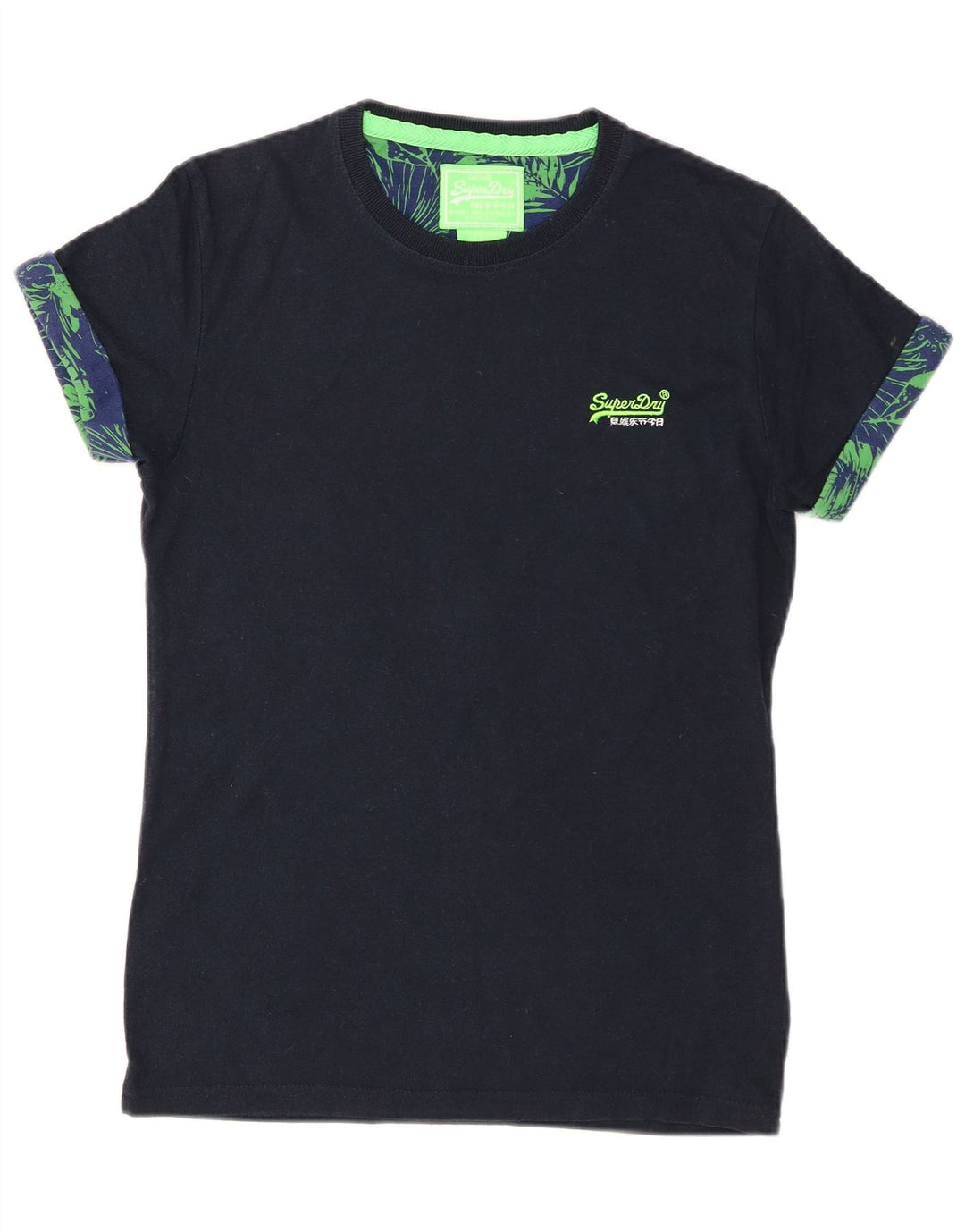 Superdry Hombre Camiseta Top Small Azul Marino Algodón