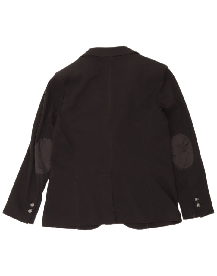 Chaqueta Blazer Mujer Trussardi Jeans 2 Botones IT 46 Large Viscosa Azul Marino