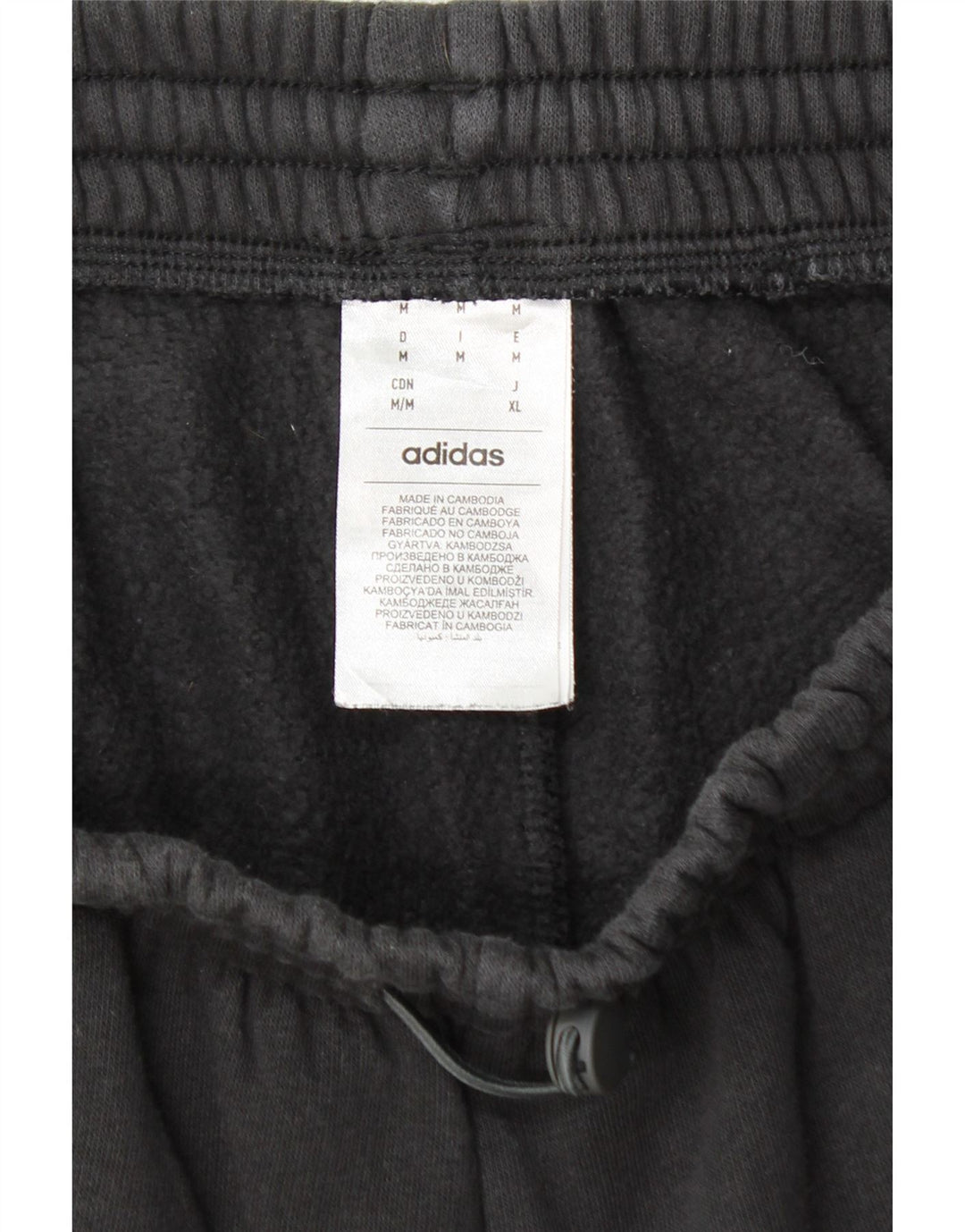 ADIDAS Hombre Cargo Chándal Pantalones Joggers Mediano Algodón Negro
