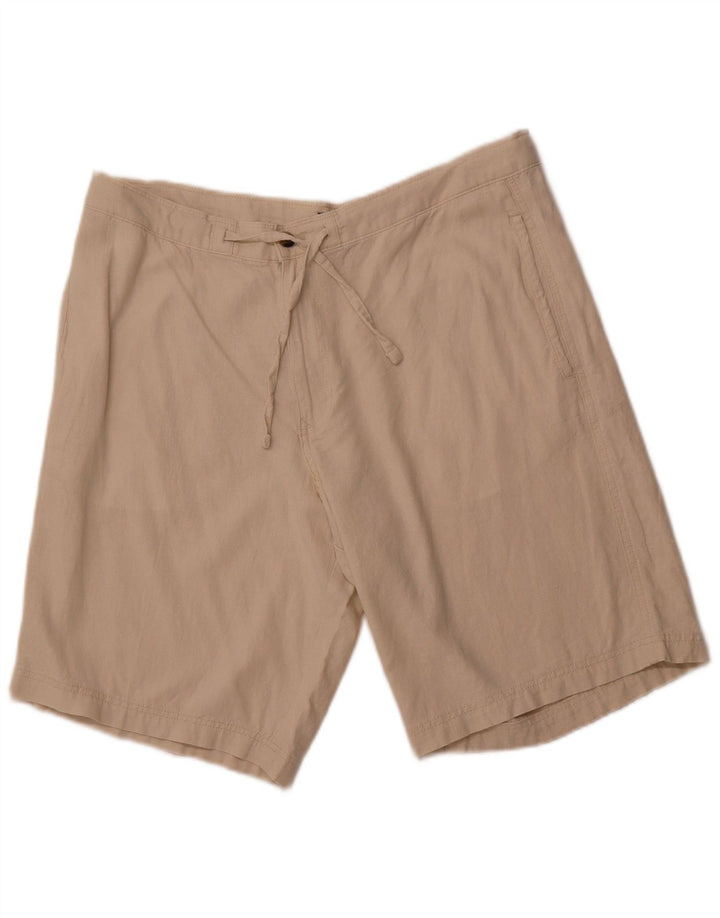 MARKS & SPENCER Pantalones cortos chinos para hombre W38 XL Lino beige