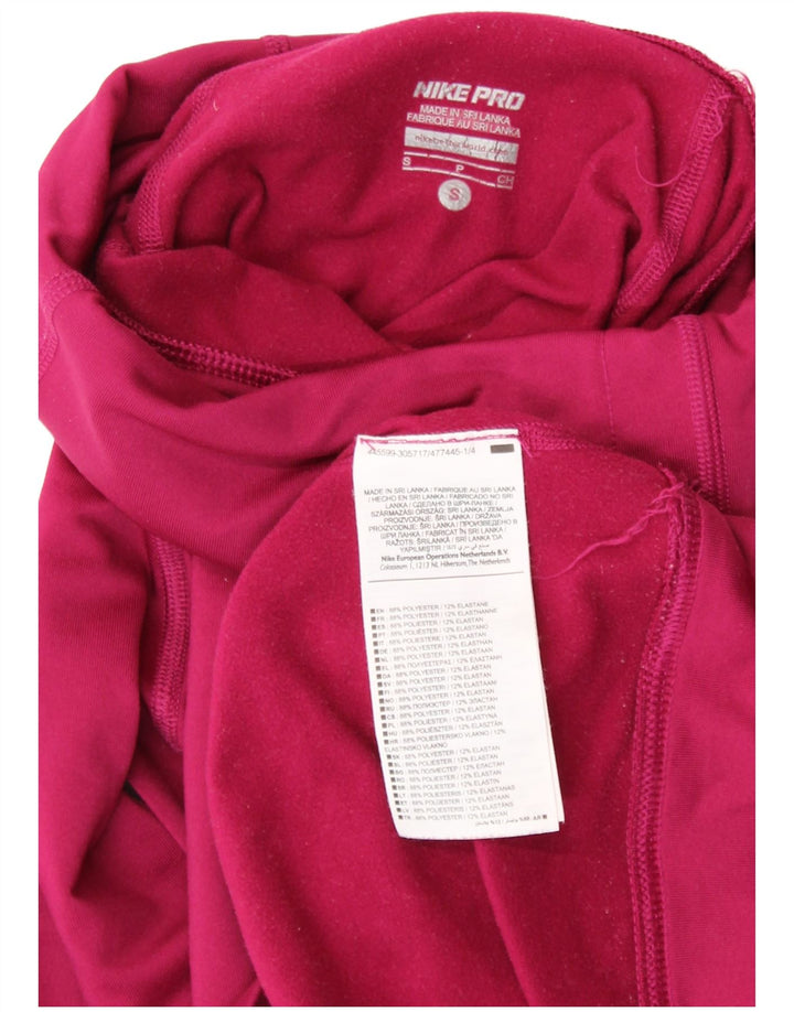 NIKE Mujer Dri Fit Roll Neck Sudadera Jumper UK 8 Small Rosa Poliéster