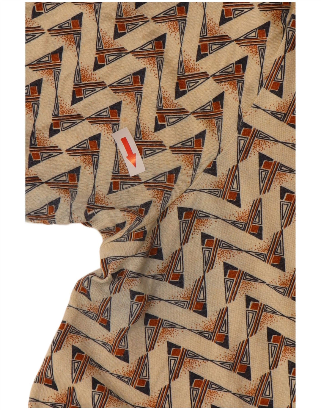 Polo vintage para hombre de algodón geométrico beige medio