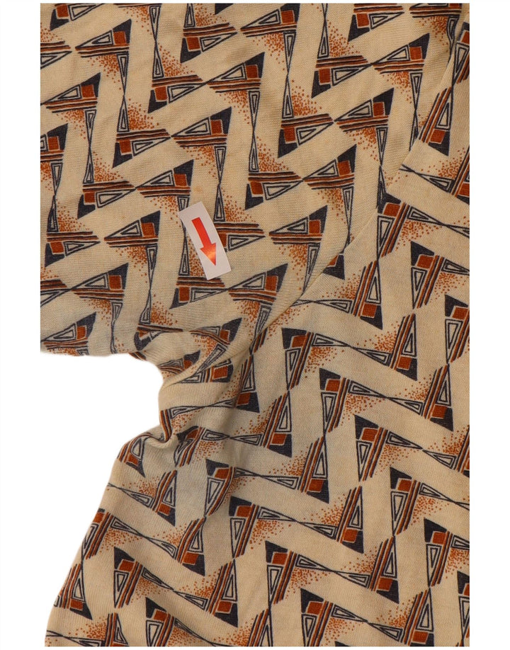 Polo vintage para hombre de algodón geométrico beige medio