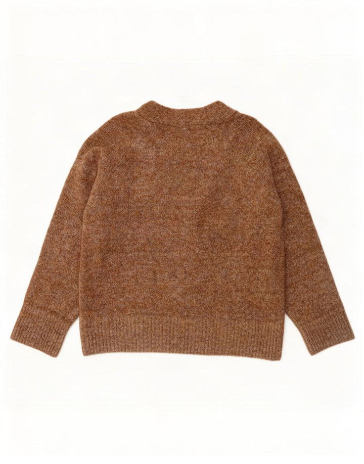 Zara Mujer Suéter Cárdigan Extragrande UK 10 Small Marrón Poliéster