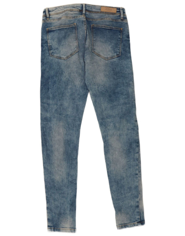 Zara Jeans ajustados desgastados con lavado ácido para mujer EU 38 Small W28 L28 Azul